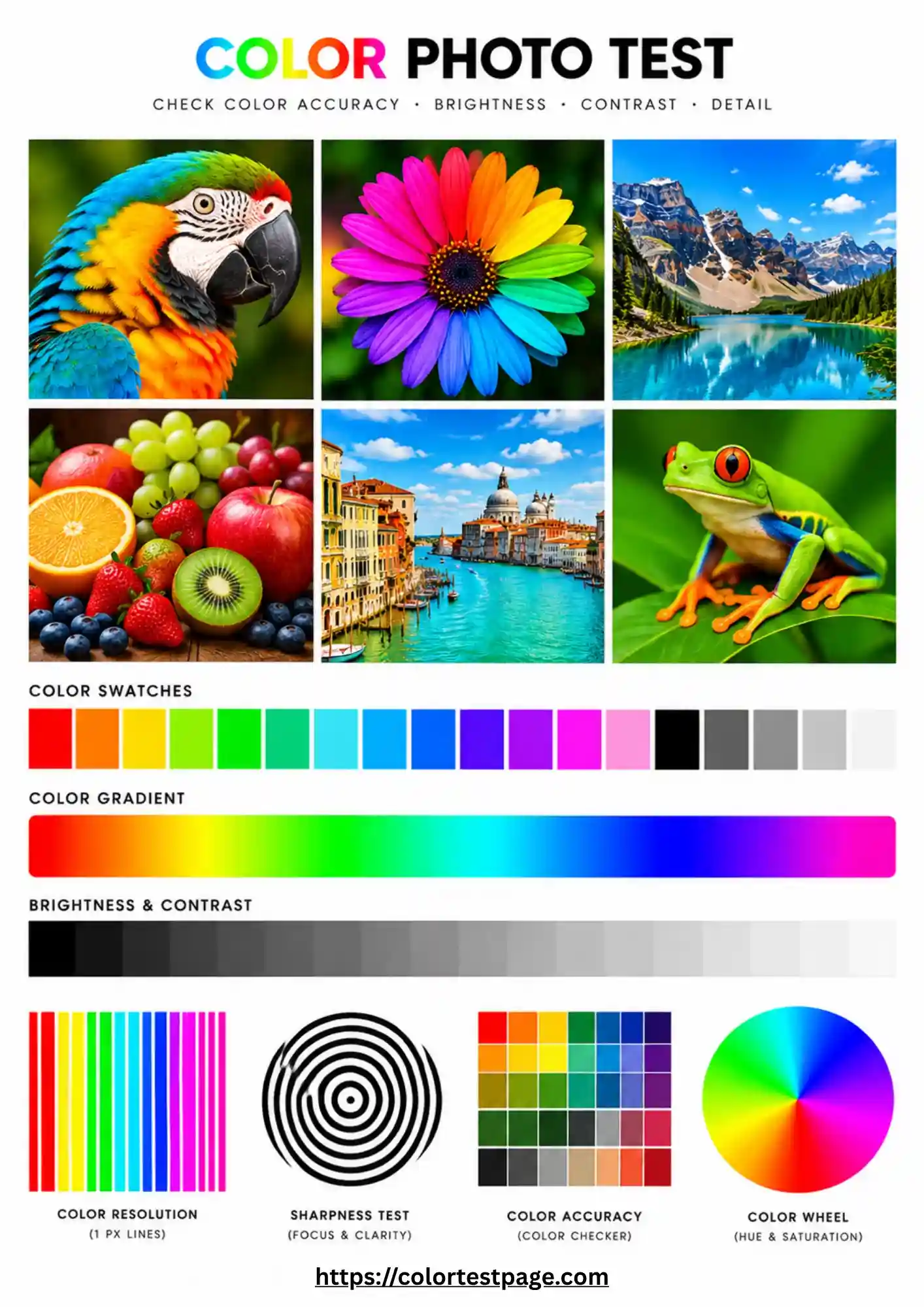 color photo test page