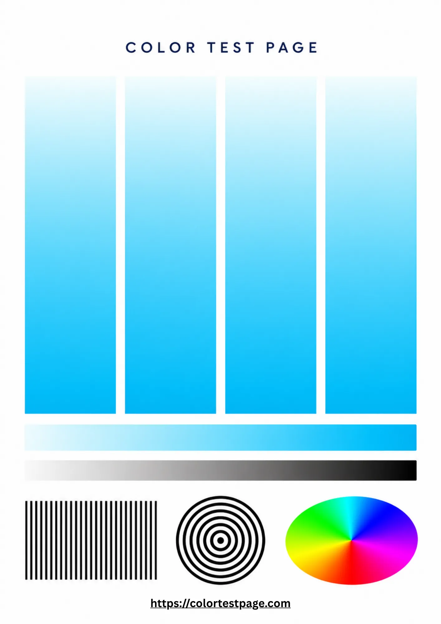 cyan color test page